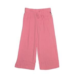HALOGEN NEW $69 High Rise Wide‎ Leg Crop Pant w/ Self-Tie Sash Pink Aurora XS
